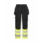 Craftsman Trousers Stretch Hi-Vi Black/Yellow D084