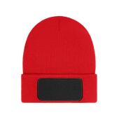 Beanie with Patch (10cm x 5cm) - Thinsulate red
