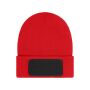 Beanie with Patch (10cm x 5cm) - Thinsulate red