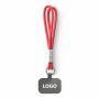 Sleutelhanger & telefoonhouder met koord met leren uiteinde.