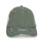 Ecologische uniseks truckerpet met verwassen look Washed Organic Khaki / Beige One Size