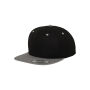 Classic snapbackpet in twee kleuren BLACK / SILVER One Size