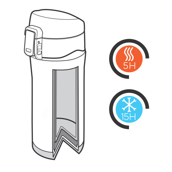 RCS gerecycled roestvrijstalen easy lock lekvrije vacuüm mok, zilver RCS gerecycled roestvrijstalen easy lock lekvrije vacuüm mok, zilver