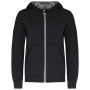 Kindersweatvest met capuchon Black / Fine Grey 6/8 jaar Kindersweatvest met capuchon Black / Fine Grey 6/8 jaar
