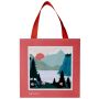 Smartfold papieren tas van 210 g/m² met lintgrepen en een glanzende laminaatlaag - 24 x 10 x 24 cm - Rood