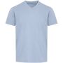 Balfour 200 g/m² unisex OCS organisch T-shirt met korte mouwen en V-hals - Mistblauw - 3XS