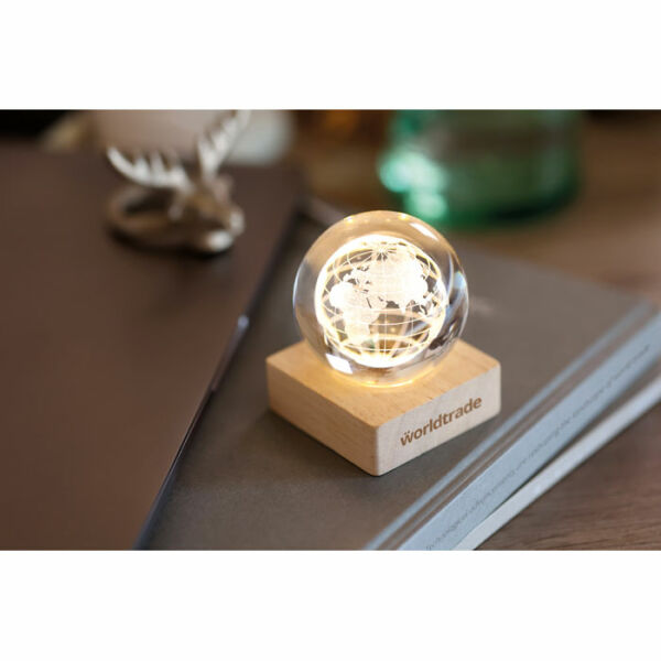 GLOBE LIGHT - LED wereldbol glazen bol - Hout GLOBE LIGHT - LED wereldbol glazen bol - Hout