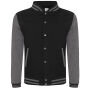 Just Hoods - Varsity Jacket jet black / charcoal (heather) XS