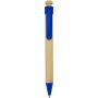 Rattan balpen van bamboe en gerecycled plastic (zwarte inkt) - Blauw