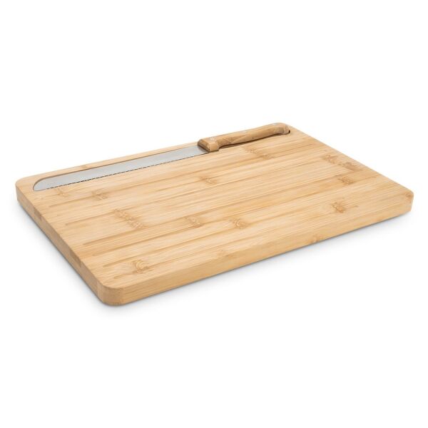 CATCHER. Broodsnijplank van bamboe met mes inbegrepen