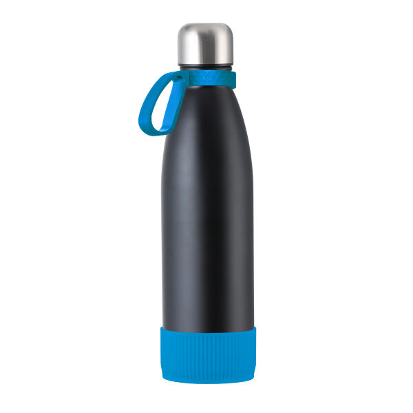 Fles RETUMBLER-myTOULON - cyaan, zwart, zilver Fles RETUMBLER-myTOULON - cyaan, zwart, zilver