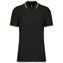 Herenpolo met korte mouwen en contrasterende bies Black / Yellow S