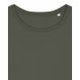 Stella Serena - Het dames T-shirt met lage ronde hals - Khaki (XS)