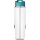 H2O Active® Tempo 700 ml sportfles met fliptuitdeksel - Transparent/Aquablauw