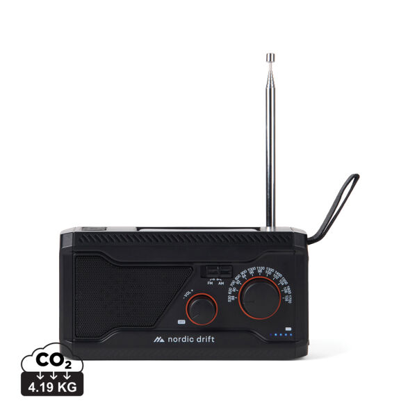 Nordic Drift Titan IPX4 multifunctionele noodradio 4000mAh Nordic Drift Titan IPX4 multifunctionele noodradio 4000mAh