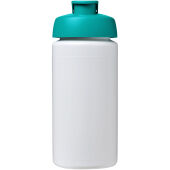 Baseline® Plus grip 500 ml sportfles met flipcapdeksel - Wit/Aqua Baseline® Plus grip 500 ml sportfles met flipcapdeksel - Wit/Aqua