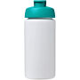 Baseline® Plus grip 500 ml sportfles met flipcapdeksel - Wit/Aqua