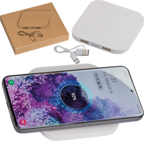 Wireless charger with 2 USB ports
