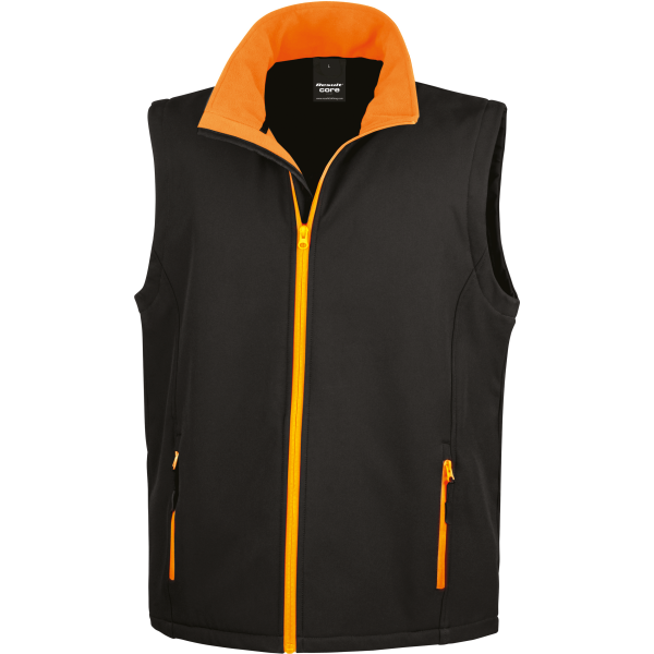Core Printable Softshell Bodywarmer Black / Orange 4XL Core Printable Softshell Bodywarmer Black / Orange 4XL