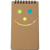 Kartonnen memoblaadjes set Kim bruin