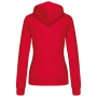 Damessweater met rits en capuchon in contrasterende kleur Red / White S