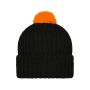 Knitted Cap with Pompon black/orange