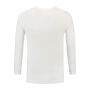 L&S T-shirt Crewneck cot/elast LS for him White-S