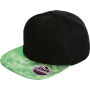 Bronx Glitter Flat Peak Snapback Cap Black / Green One Size