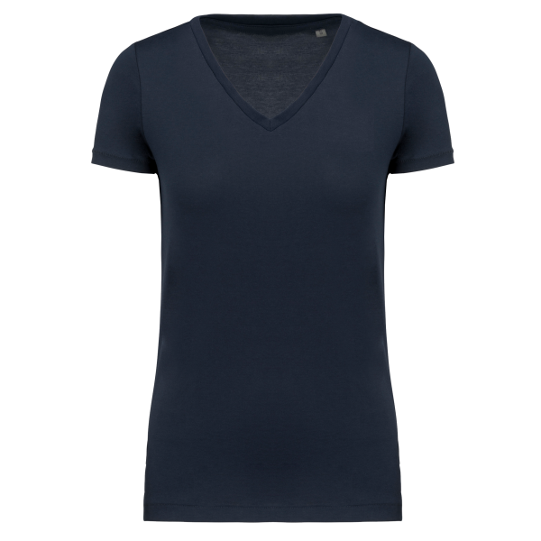 Dames-t-shirt Supima V-hals korte mouwen