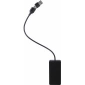 Gerecyclede aluminium USB hub Layton - zwart