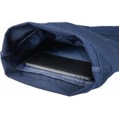 Gerecyclede polycotton (330 gsm) roll-top rugzak Thaddeus blauw