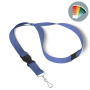 Afneembare polyester veiligheids lanyard in Pantone-kleur met zeefdruk en J-haak