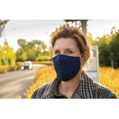 Herbruikbaar 2 laags katoenen gezichtsmasker, donkerblauw