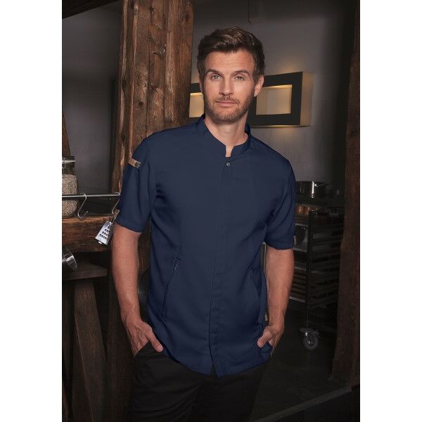 Short-Sleeve Chef Jacket Green-Generation, from Sustainable Material , 72% GRS Certified Recycled Polyester / 28% Conventional Cotton