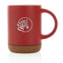 Keramische mok met kurken bodem 280 ml, rood
