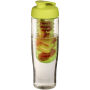 H2O Active® Tempo 700 ml sportfles en infuser met flipcapdeksel - Transparant/Lime