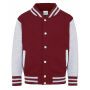 Just Hoods - Kids´ Varsity Jacket burgundy / heather grey 12-13 Y