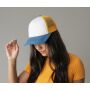 RETRO 5 PANEL TRUCKER, NAVY/RED, One size, BEECHFIELD