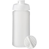 Baseline® Plus 500 ml sportfles met shaker bal - Wit/Mat helder