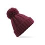 CABLE KNIT MELANGE BEANIE, BURGUNDY, One size, BEECHFIELD