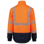 Gerecycled veiligheidsparka 4-in-1 Hi Viz Orange / Navy XS