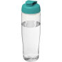 H2O Active® Tempo 700 ml sportfles met flipcapdeksel - Transparant/Aqua blauw