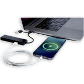 Rise USB 2.0 hub van RCS gerecycled aluminium - Zwart