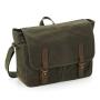 HERITAGE WAXED CANVAS MESSENGER, OLIVE GREEN, One size, QUADRA