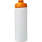 Baseline® Plus grip 750 ml sportfles met flipcapdeksel - Wit/Oranje