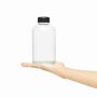Glazen drinkfles DRINK HEALTHY transparant, zwart