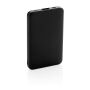 5.000 mAh zakformaat powerbank met geïntegreerde kabels, zwart