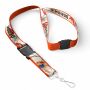 Afneembare polyester keycord met gesublimeerde satijnen overlay
