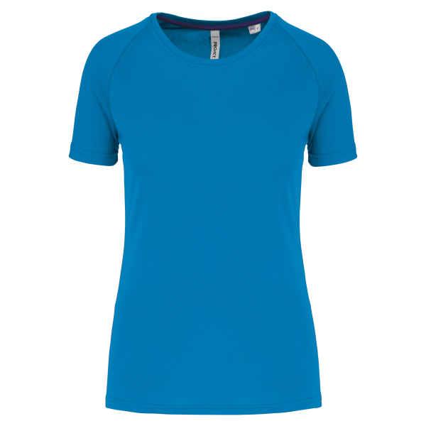 T-shirt de sport à col rond recyclé femme Aqua Blue XXL T-shirt de sport à col rond recyclé femme Aqua Blue XXL