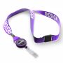 Polyester sublimatie lanyard met badge reel met metalen krimp Polyester sublimatie lanyard met badge reel met metalen krimp